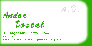 andor dostal business card